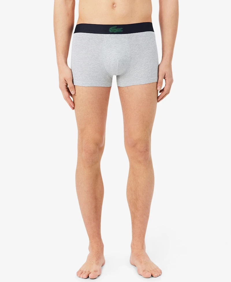 Lacoste Men's 3-Pack Regular Fit Stretch Mini Croc Trunks