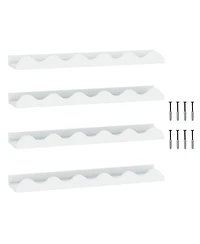 Sugift 24 Inch Kids Wall-Mounted Bookshelf Set of 4 Floating Picture Ledge Shelves