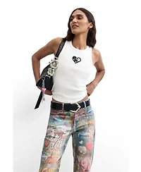 Desigual Women's Printed Flare Jeans