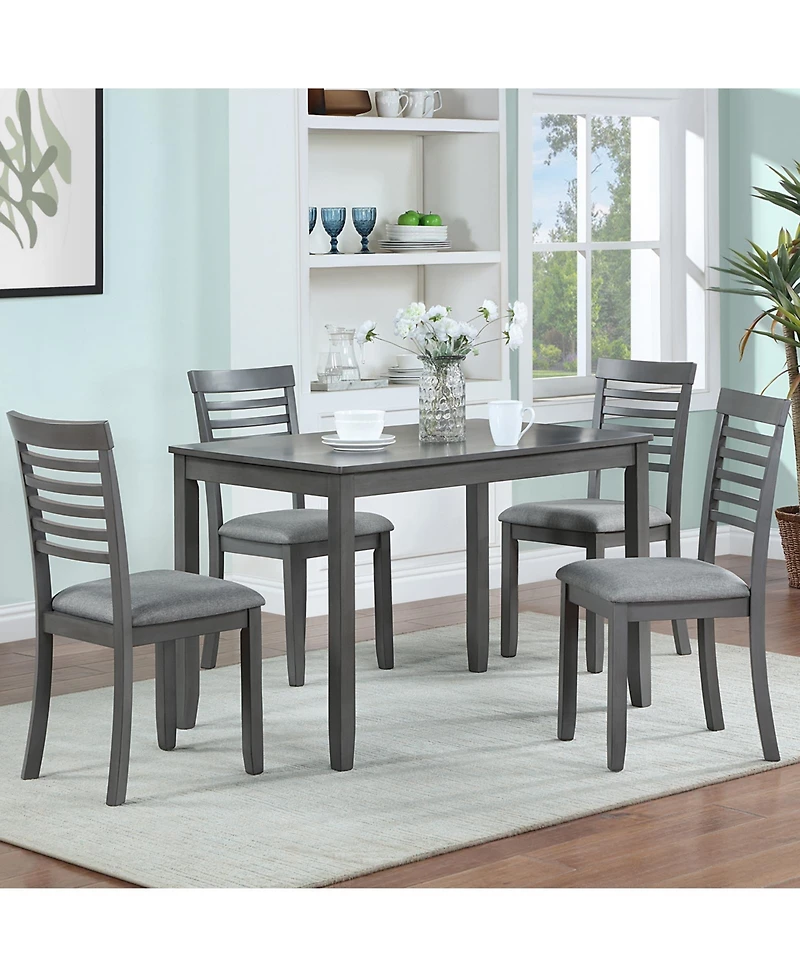 Flynama 45.5 Inch Rectangular Wooden Dining Table, Solid Wood Frame Mdf Veneer 4-Person Kitchen Table