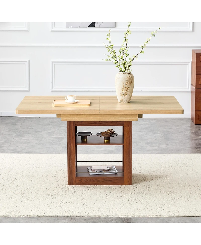 Flynama Expandable Mdf Dining Table with Storage, Finish