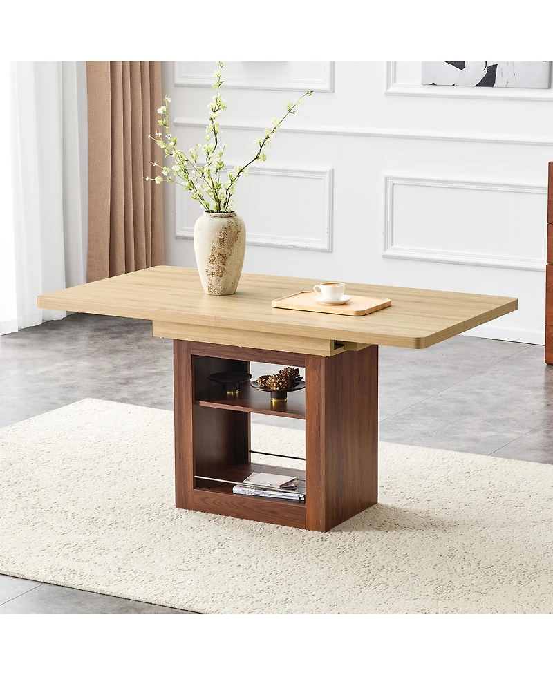 Flynama Expandable Mdf Dining Table with Storage, Finish