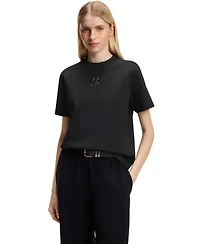 Boss by Hugo Women's Relaxed-Fit Monogram Heavyweight Cotton Sequin-Embroidered T-Shirt