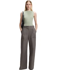 Boss by Hugo Women's Feskies Ribbed-Knit Mock-Neck Sleeveless Top