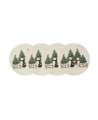 Avanti Country Snowman Woven Braided Round Placemats, Set of 4
