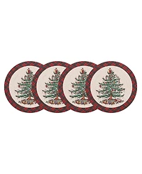 Spode Christmas Tree Tartan Braided Placemats, Set of 4