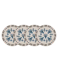 Avanti Peace Love Woven Braided Round Placemats, Set of 4