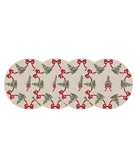 Avanti Bows Trees Woven Braided Round Placemats, Set of 4