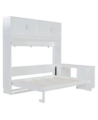 Streamdale Furniture Queen Murphy Bed with Desk, Storage Shelves and Cabinets