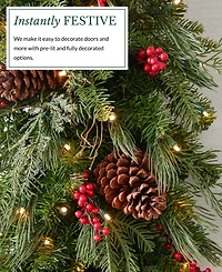 Balsam Hill 34" Outdoor Berry Pine Pre-Lit Wreath