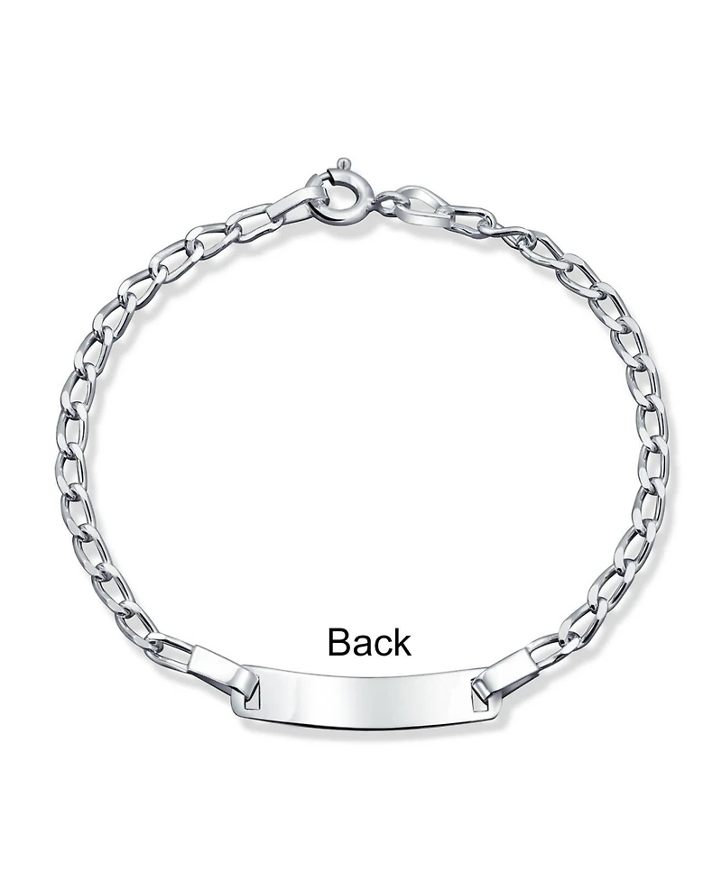 Bling Jewelry Dainty Thin Name Identification Id Bracelet Curb Link .925 Sterling Silver Small Wrist