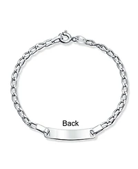 Bling Jewelry Dainty Thin Name Identification Id Bracelet Curb Link .925 Sterling Silver Small Wrist