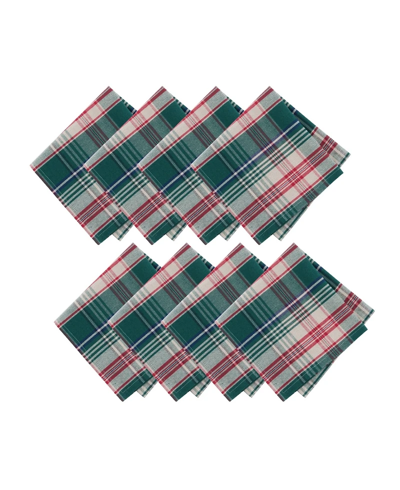 Elrene Holiday Fireside Plaid Napkins, Set of 8