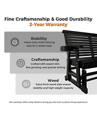 Innovaze Patio Glider with Cup Holders, High Roll Back and Deep Contoured Seat,Heavy Duty 800 Lb (2-Seater