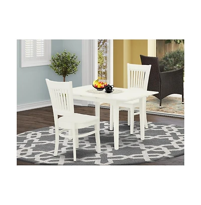 East West Furniture Dining Table- Dining Chairs, NOVA3-lwh-w
