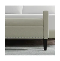 Glenwillow Home Storage Bench with Arms, Nailhead Trim