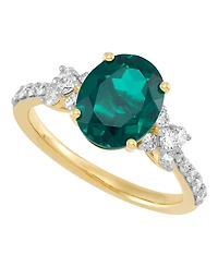 Grown With Love Lab-Grown Ruby (3-1/2 ct. t.w.) & Diamond (1/2 Ring 14k Yellow Gold