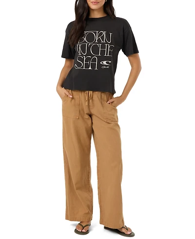 O'Neill Women's Born The Sea Easy Tee Graphic Relaxed-Fit T-Shirt