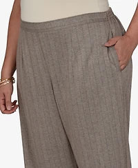 Alfred Dunner Plus Pull-On Pinstripe Mid-Rise Pants