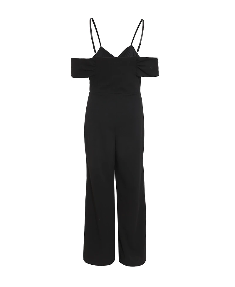 Quiz Women's Scuba Crepe Cold Shoulder Palazzo Jumpsuit