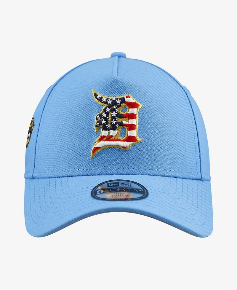 New Era Big Boys and Girls Light Blue Detroit Tigers Celebrate America's 250th 9FORTY A-Frame Adjustable Hat