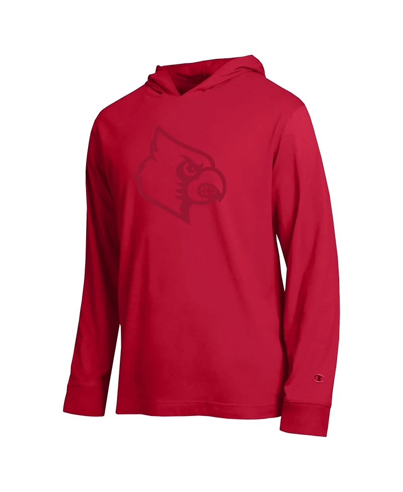 Champion Men's Red Louisville Cardinals Tonal All-Star Long Sleeve Hooded T-Shirt