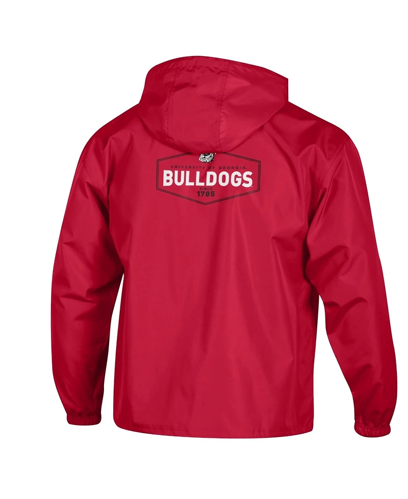 Champion Men's Red Georgia Bulldogs Delay Packable Half-Zip Jacket