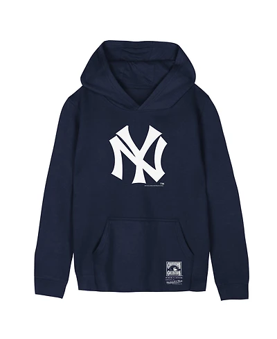 Mitchell & Ness Big Boys and Girls Navy New York Yankees Retro Logo Hoodie