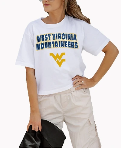 Gameday Couture Women's West Virginia Mountaineers Cropped Boxy-Fit Scoop Neck T-Shirt