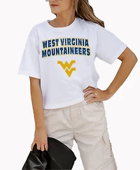 Gameday Couture Women's West Virginia Mountaineers Cropped Boxy-Fit Scoop Neck T-Shirt