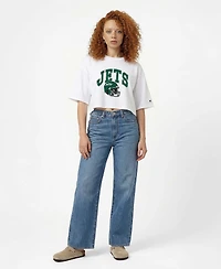 Champion Women's New York Jets Boyfriend Cropped Graphic T-Shirt