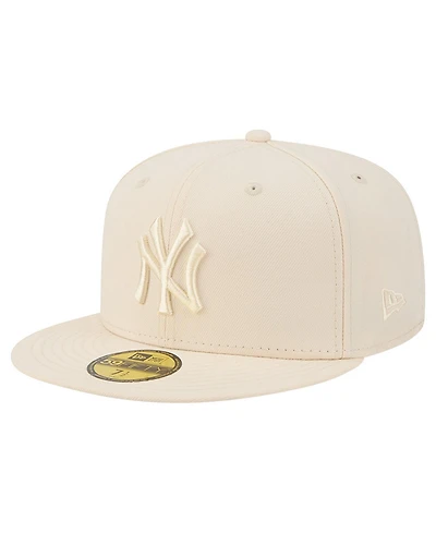 New Era Men's Cream York Yankees Color Pack 59FIFTY Fitted Hat