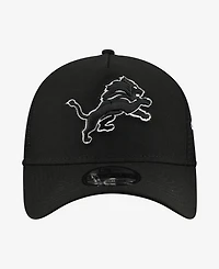 New Era Men's Black Detroit Lions City Script 9FORTY A-Frame Adjustable Hat