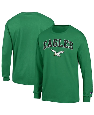 Champion Men's Kelly Green Philadelphia Eagles Arch Over Logo Long Sleeve T-Shirt