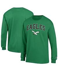 Champion Men's Kelly Green Philadelphia Eagles Arch Over Logo Long Sleeve T-Shirt