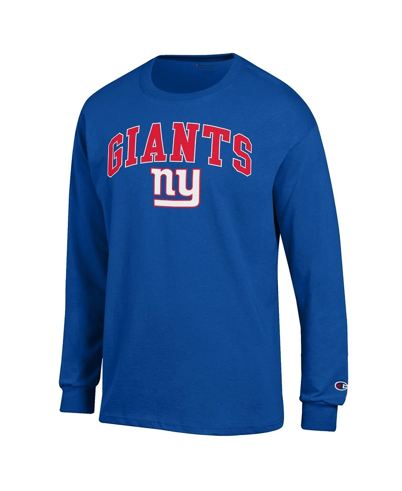 Champion Men's New York Giants Arch Over Logo Long-Sleeve T-Shirt