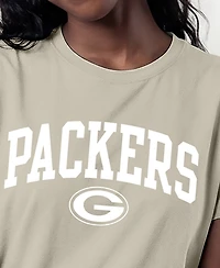 Champion Women's Cocoa Butter Green Bay Packers Screen Print Graphics T-Shirt