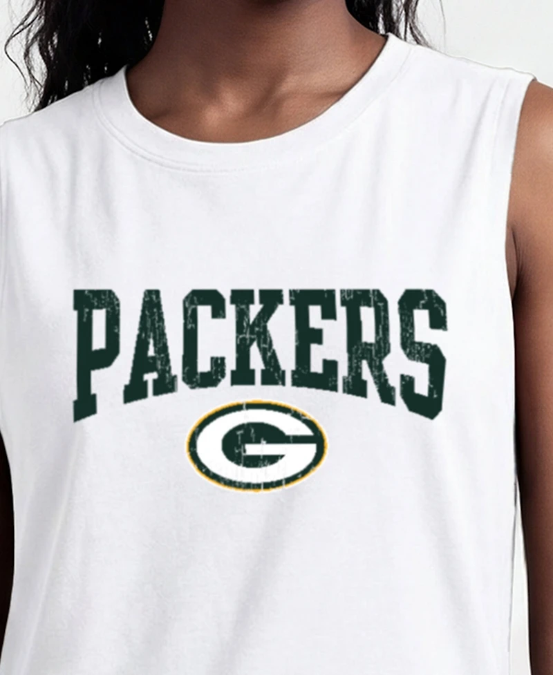Champion Women's Green Bay Packers Sleeveless Distressed Muscle Tank Top