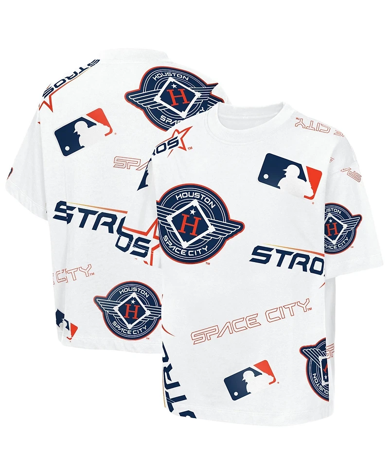Outerstuff Big Boys and Girls White Houston Astros Circus Catch T-Shirt