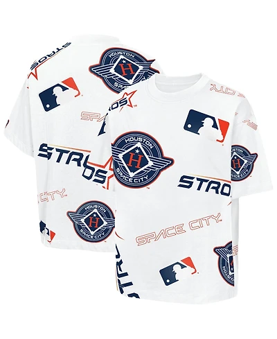 Outerstuff Big Boys and Girls White Houston Astros Circus Catch T-Shirt