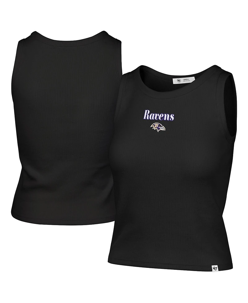 '47 Brand Women's Baltimore Ravens Cropped-Ribbed Cotton-Blend Tank Top