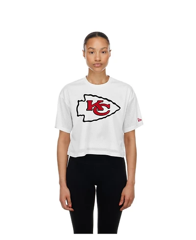 New Era Women's Kansas City Chiefs Cropped Boxy Mesh T-Shirt