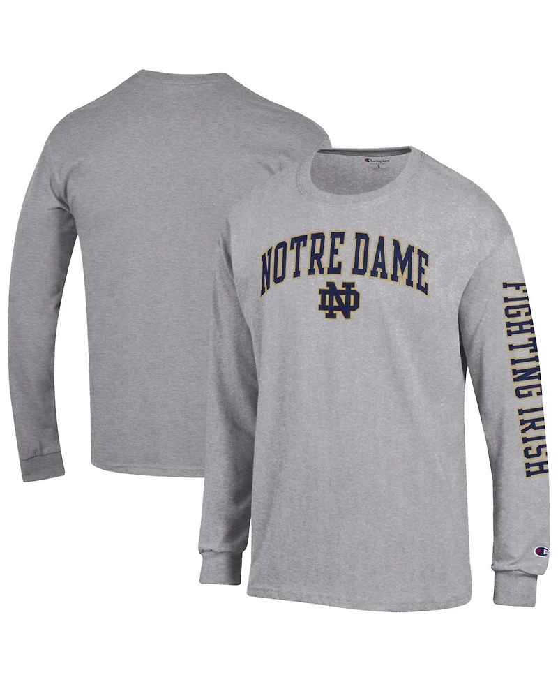 Champion Men's Notre Dame Fighting Irish Arch Over Logo 2-Hit Long Sleeve T-Shirt