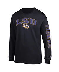 Champion Men's Black Lsu Tigers Arch Over Logo 2-Hit Long Sleeve T-Shirt