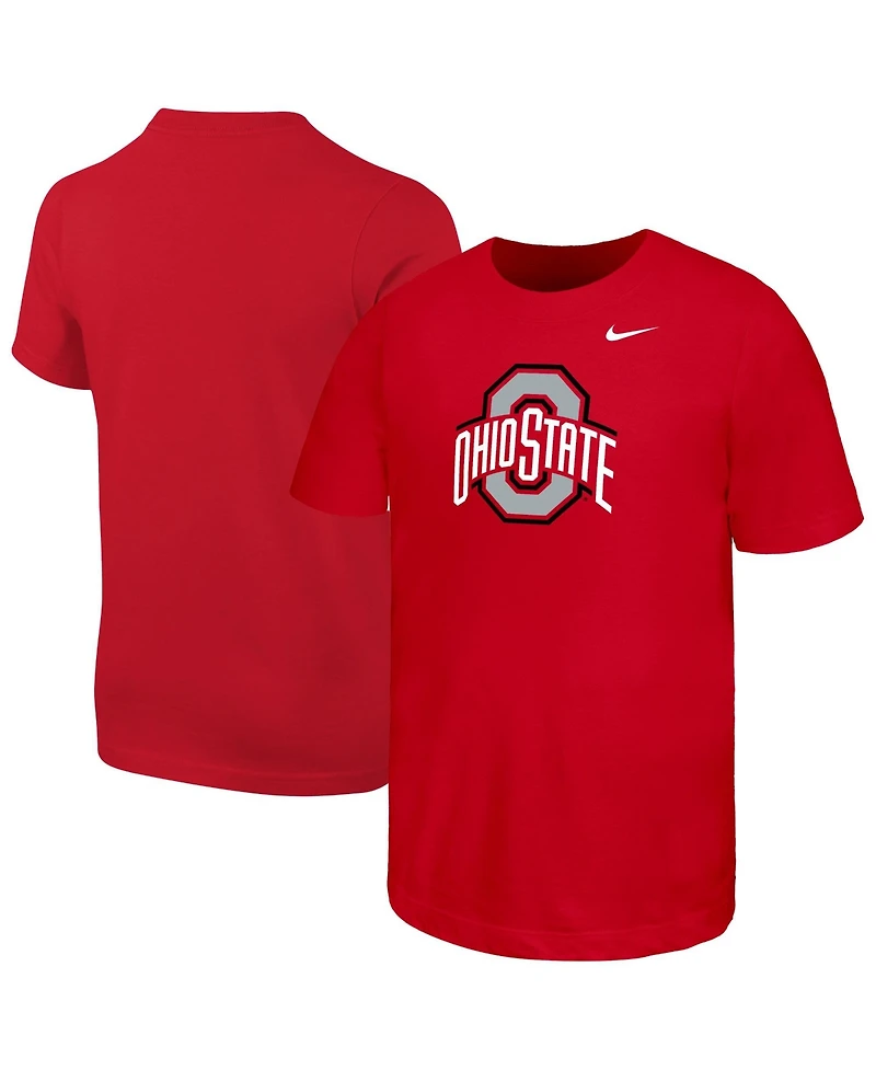 Nike Big Boys and Girls Scarlet Ohio State Buckeyes Logo T-Shirt