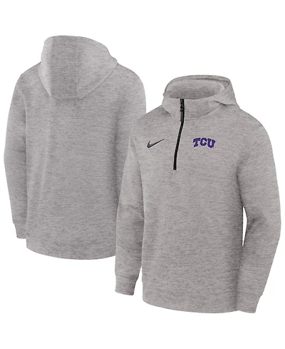 Nike Men's Gray Tcu Horned Frogs Coaches Dri-fit Half-Zip Hoodie
