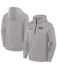 Nike Men's Gray Tcu Horned Frogs Coaches Dri-fit Half-Zip Hoodie