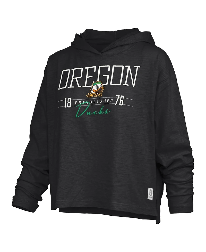 Pressbox Women's Oregon Ducks Castillo Slub Long-Sleeve Hooded T-Shirt
