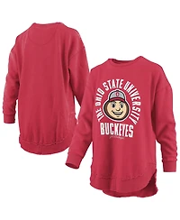 Pressbox Women's Ohio State Buckeyes Blitz Long-Sleeve Graphic T-Shirt
