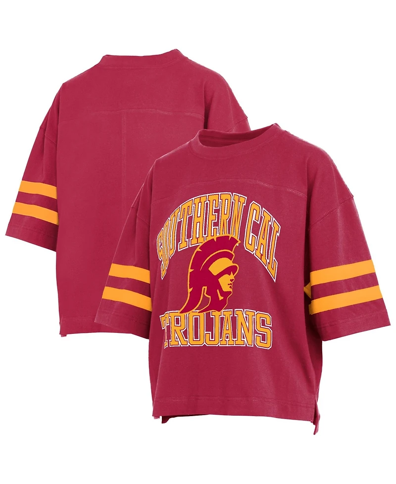 Pressbox Women's Usc Trojans Wayne Tyler Cropped Oversized Crewneck T-Shirt